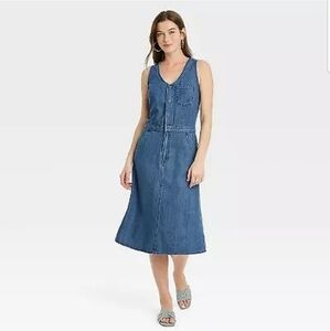 Women's Denim Midi Dress - Universal Thread Sky Blue